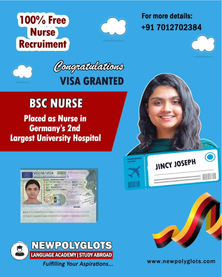 Jincy Joseph BSc Nurse Germany Visa Granted Newpolyglots